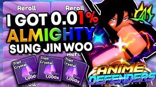 I FINALLY Got The 0.1% ALMIGHTY  Sung Jin Woo In Anime Defenders