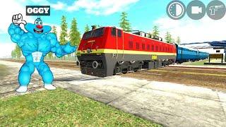 Oggy Try To Stop The Train In Indian Bike Driving 3D With Jack