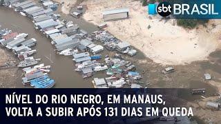 Nível do Rio Negro, em Manaus, volta a subir após 131 dias em queda | SBT Brasil (30/10/23)