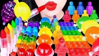 ASMR RAINBOW EDIBLE LIPSTICKS, TIKTOK JELLY, NIK-L-NIP WAX BOTTLES *MOST POPULAR DESSERTS MUKBANG 먹방