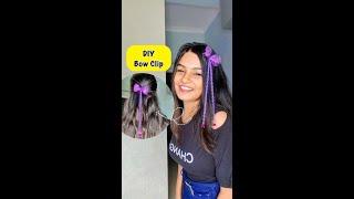 DIY Purple Bow Clip  #crafteraditi #youtubepartner #shorts #youtubeshorts #diy @CrafterAditi