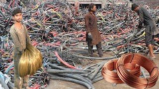 Mind Level Process Of Making Gold Copper Wires / Recycling Process Of Electric Scratch Cables