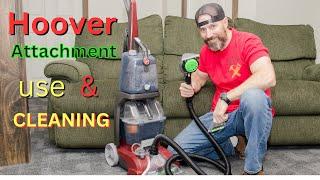 Hoover Power scrub Shampooer using the ATTACHMENTS cleaning couch and truck seats