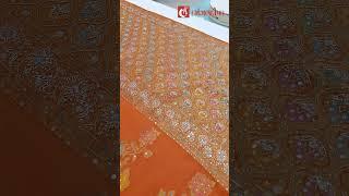 Banarasi Organza Fabric Saree With Fancy Handwork