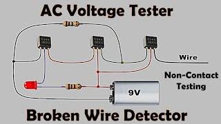 Wireless Non-contact AC Voltage tester Circuit | Broken Wire Detector