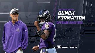 RAVENS OFFENSE ANALYSIS - TODD MONKEN'S USE OF BUNCH FORMATION #ravens #ravensflock #baltimoreravens