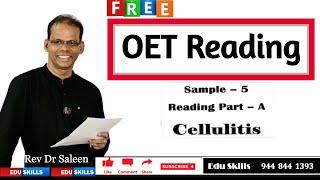 Edu Skills: OET Reading: Part - A: Cellulitis: Sample - 5| OET tips & tricks || OET made easy