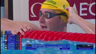 Cameron McEvoy’s 21.13 50 Freestyle at the 2024 World Aquatics Championships