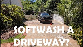 Aggregate Driveway Softwash Cleaning in Real Time