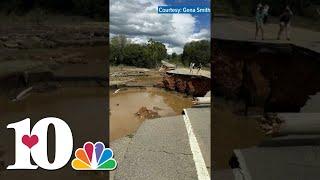 Video footage of the aftermath of Hurricane Helene in Chuckey, TN