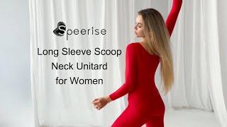 Long Sleeve Scoop Neck Unitard for Women