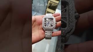 Skeleton vvs diamond iced out watch #diamondwatch #icedout #moissanite#skeleton