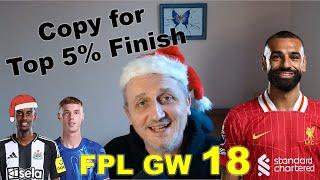 FPL gameweek 18 Preview - Copy this for Top 5% Finish