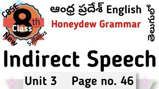 Indirect Speech 001 I AP Honeydew 8th Class English Grammar
