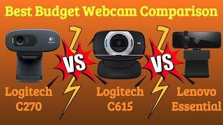 Logitech C270 vs C615 vs Lenovo Essential 300 FHD Unboxing & Comparison | Best Webcam for Zoom Calls