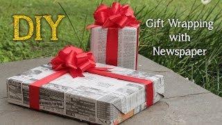 DIY Gift Wrapping with Newspaper - Bungkus Kado dengan Koran Bekas ~ Simple! (NEW YEAR EDITION)