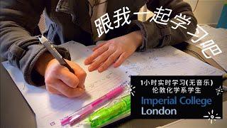 1小时实时学习(无音乐)｜跟我一起学习吧｜番茄工作法｜自带计时器和闹铃｜伦敦帝国理工学院化学系学生