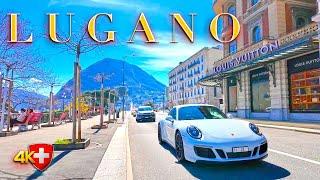 SWITZERLAND LUGANO  Luxury Stroll: Exploring the Beauty of Lugano's Embankment & Central Square