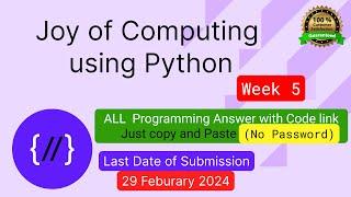 NPTEL The Joy of Computing using python week 5 all 3 programming assignment answer with link of code