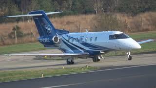 PILATUS PC24 D-CSCR TAXI AND TAKE OFF FROM FARNBOROUGH - EGLF - FAB UK 12-11-2024.