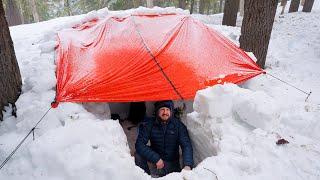 Camping in a Deep Snow Shelter