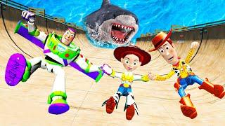 GTA 5 Buzz Lightyear vs Woody & Jessie Ragdolls/Fails [Toy Story] #11