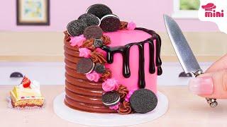 [Mini Cake ] Satisfying Mini Oreo Cake Cutting! Pink & Chocolate Perfection | Mini Bakery