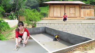 100 Days: Building Fish Pond, Raising Fish, Building, Cooking - Anyone Want to Live With Her Here?