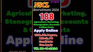 NSCL Recruitment 2024 Apply Online for 188 Post. #job ¦¦ new job 2024