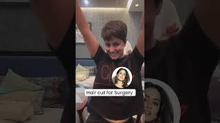 #HinaKhan Trims her hair for #breastcancer surgery. Get well soon, girl. #MovieTalkies