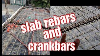 Slab re enforcement rebars L over 4 layout and crankbars#julyemz