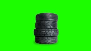 auto tires in green screen free stock footage