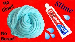 DIY Toothpaste Fluffy Slime!! How to make slime without glue or borax!! Colgate toothpaste slime.