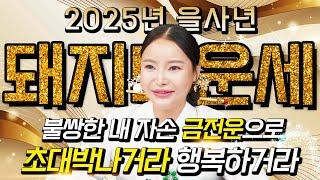 2025년 을사년 무조건 초대박터지는 돼지띠운세 삼재 걱정 말아라! 2025년에 돼지띠 분들은 금전운으로 초대박납니다! 47년 59년생 71년생 83년생 95년생 돼지띠 운세!