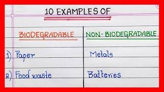 Biodegradable and Non biodegradable things | 10 Examples | Biodegradable and non biodegradable waste