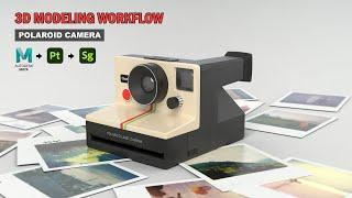 3D modeling a Polaroid Camera | Autodesk Maya | Substance Painter | Substance Stager