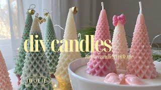 DIY Christmas Tree candle making | Pinkmas Pink bow tree | DIY Viral Homesense Christmas tree candle