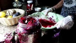 FERMENTING CABBAGE AND BEETS ON THE HOMESTEAD