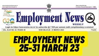 #employmentnewspaperofthisweek #recruitment_2023 #latest_updates_esm #latest#employmentnews25-31mar