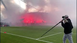 Ajax Amsterdam fans pyro in last training before the Klassieker against Feyenoord