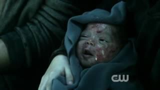 the 100 birth scene