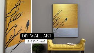 Abstract bird art / Minimalist Bird Decor/ Abstract Painting Demo / Easy for beginners