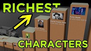 RICHEST Fictional CHARACTERS | 3D Comparison 