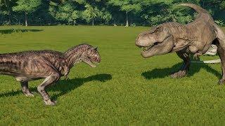 Carnotaurus(Modified) VS T-Rex, I-Rex, Spinosaurus, Giganotosaurus and Allosaurus - JWE