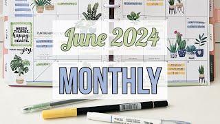 Plan With Me - June 2024 Monthly Page - No Box Stickers! Classic Happy Planner