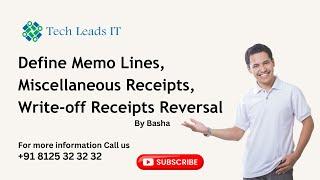 Fusion Financials Training | Define Memo Lines, Miscellaneous Receipts, Write-off Receipts Reversal