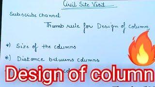 Column Design | Basic Rule of Column Design | civil Engineering Thumb Rule