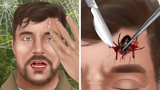 ASMR Help MrBeast remove the spider stuck in his forehead | WOW Brain Kr Satisfying video