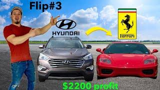 Flipping cars until I can afford a SUPERCAR! How I made $2200 flipping this $1000 Hyundai SUV!