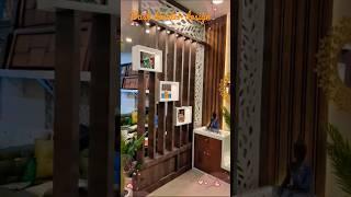 #Living room wall partition#Hall partition design s#glass partition#MDF Jali divider/@/short video